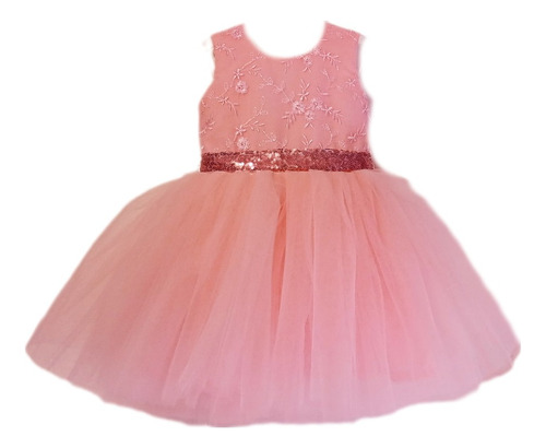 Vestido De Fiesta Para Nena Bebé Rosa Bautismo Cumpleaños