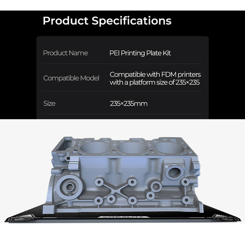 Plataforma De Impressão 3d Pro Com K1.235x235mm Ender-3 V3 F