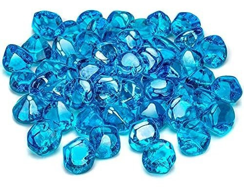 Diamantes De Vidrio Para Fuego - Azul Caribe.