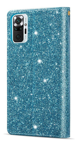 Funda Tipo Cartera Con Purpurina For Xiaomi Poco M5s, Bolsi