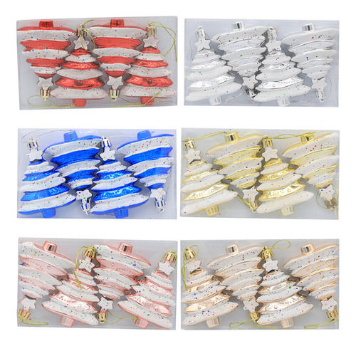 (bl)plastic Tree Shape Christmas Hanging Ornaments Shatterp