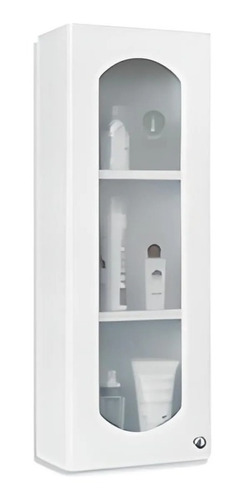 Alacena Puerta Vidrio Estantes 70x25cm Blanco Paris Amube