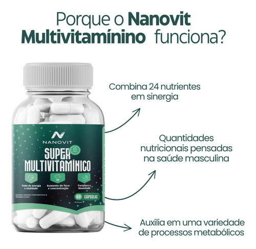 Suplemento Super Multivitamínico A Z Homem 60 Caps - Nanovit