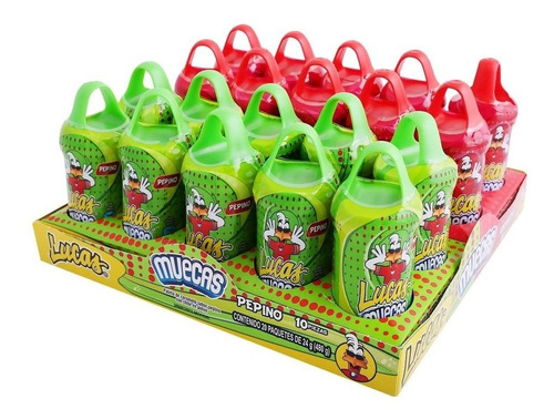Paleta Con Chile En Polvo Lucas Muecas Cerez Y Pepino 20 Pza