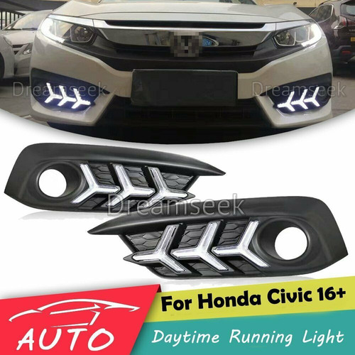 Imagen 1 de 2 de Cover Led Drl Delantero Trasero Honda Civic 2016-2017-2018