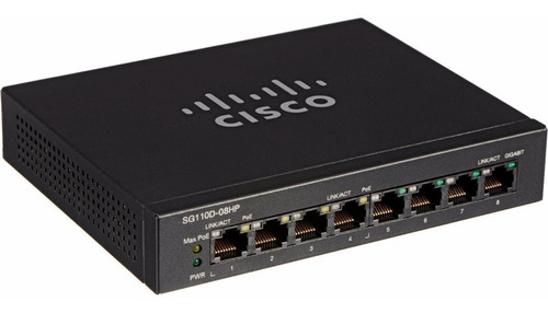 Switch Cisco Sg110d-08 8 Puertos 10/100/1000 Lan Plug & Play