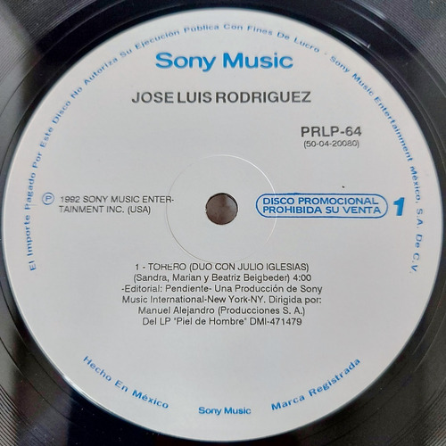 Jose Luis Rodirguez Julio Iglesias - Torero Single Promo  Lp