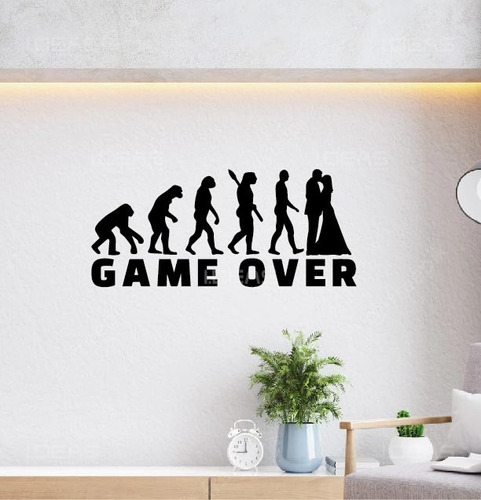 Vinil Decorativo Game Over Boda Sticker De Pared 