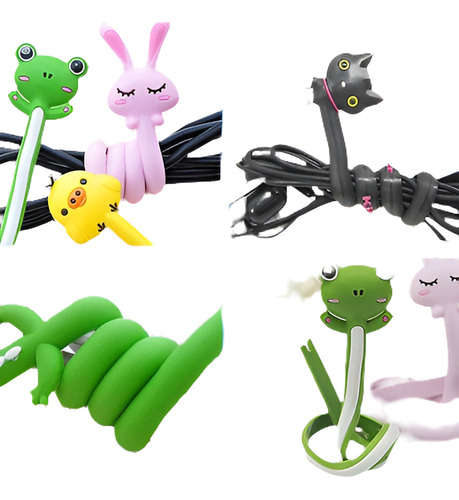 2 X Animales Kawaii Auricular Envoltura Cable Alambre Cable 