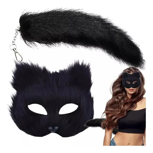 Set De Mascarillas De Gato Peludo Para Mujer