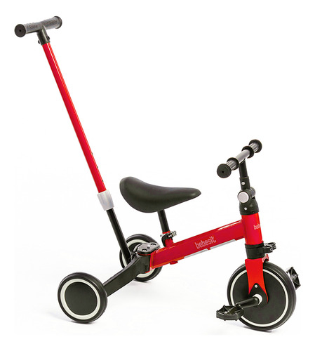 Triciclo Con Manija 2 En 1 Bebesit Rojo