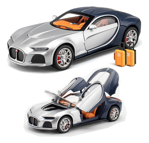 Coche Bugatti Atlantic Miniatura De Metal Con Luces Y T11