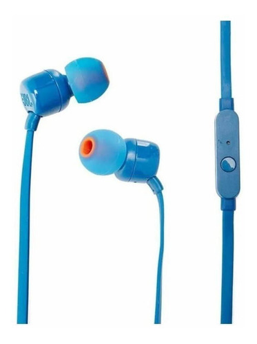 Imagen 2 de 6 de Auricular In Ear Jbl T110 Pure Bass Azul Jack 3.5 20hz/20khz