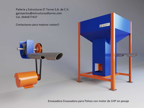 Imagen 1 de 4 de Envasadora Ensacadora Cemento / Polvos Motor 1hp Sin Pesaje