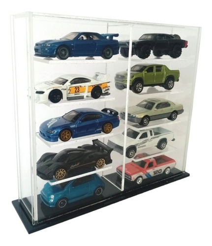 Exhibidor Acrilico 10 Autos Hotwheels Matchbox Tomica.