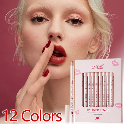 Juego De Lápices Labiales Mate De 12 Colores E, Fácil De Usa