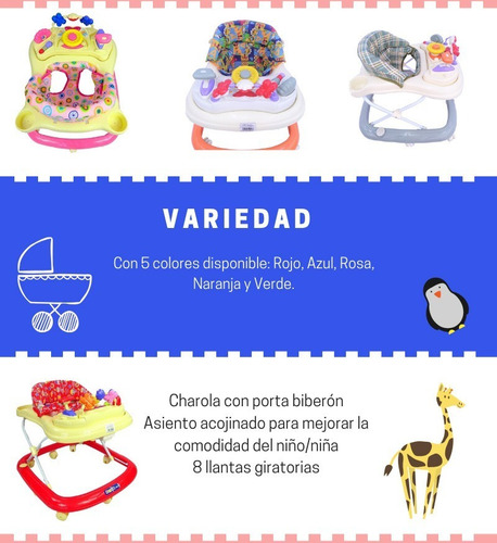 Imagen 4 de 4 de Andadera Para Bebé Tablero Musical Con Volante Palanca 111-q