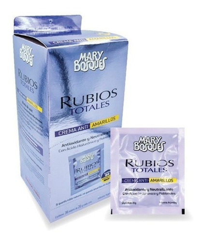 Rubios Totales Crema Antiamarillo 20g Mary Bosques X 36 Und