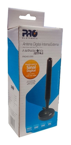 Antena Interna Proeletronic Prohd2300 Uhf Digital Ganho 4dbi