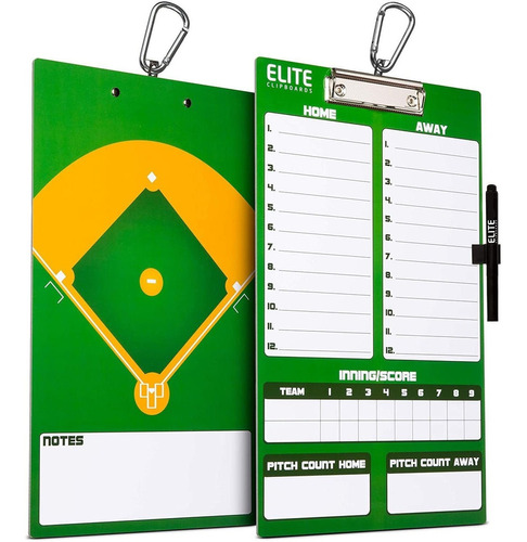 Pizarra Tactica Doble Cara Elite Clipboards Para Baseball