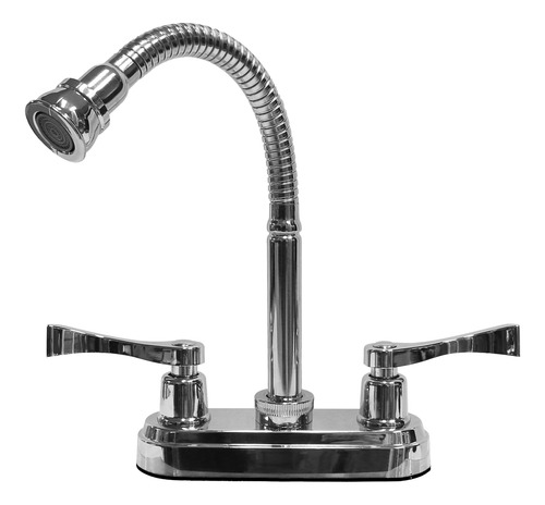 Fleximatic 4519 Mezcladora Duoma P/lavabo, C/cuello Flexible Acabado Cromado Color Plateado