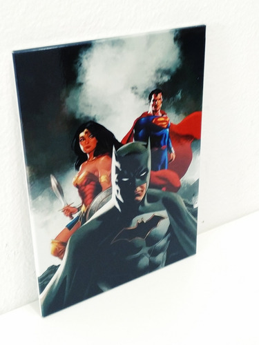 Placa Metal Liga Da Justiça 27x20cm Coleção Batman Superman 