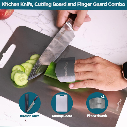 Tabla De Cortar De Titanio Con Cuchillo De Cocina Y Protecto