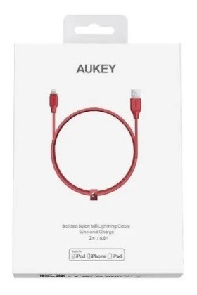 Imagem 7 de 10 de Cabo Lightning Certificado Mfi Com 2m Aukey Reforçado