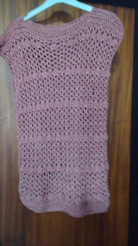 Remera Crochet Artesanal - Hilo - Talle M Rosa Matizado