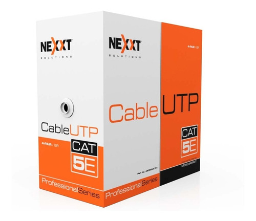 Cable Utp Cat.5e 4 Pares 24awg 100% Cobre Gris Bobina 305 M