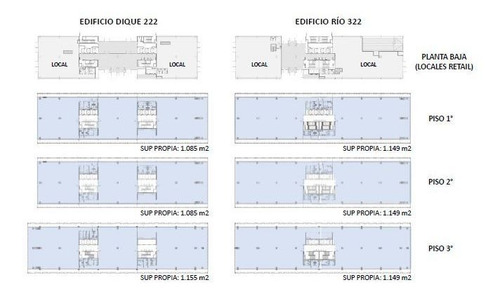 Imagen 5 de 5 de Alquiler De Oficinas | Dique Norte | Ed. Río, 2 Pisos