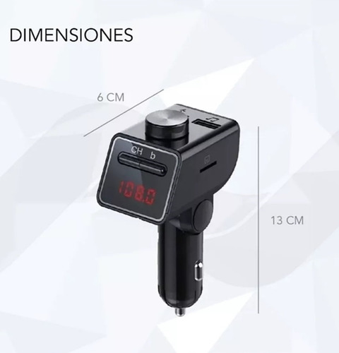 Transmisor Fm Micro Sd Bluetooth Receptor Encendedor 12 Vlts