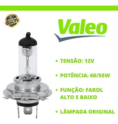 Par Lâmpadas Original H4 12v Halógena Farol Alto E Baixo