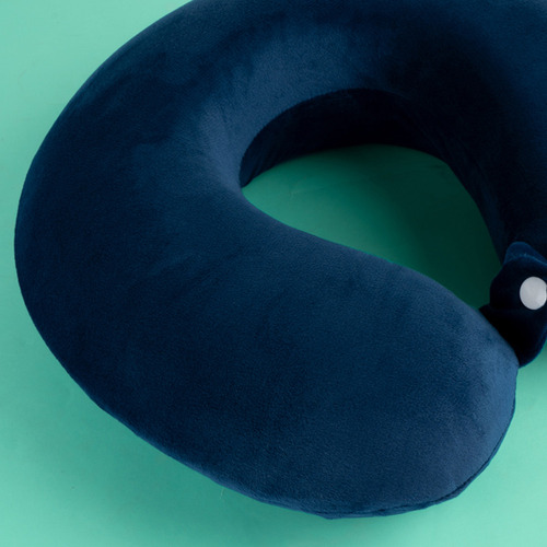 Miniso Almohada De Viaje Memory Foam Azul Marino 34x30 Cm
