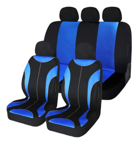 Juego Fundas Cubre Asiento (color Negro Con Azul) Fiat Vw Gm