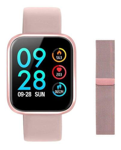 Relógio Smartwatch P70 Da-fit Com 2 Pulseiras Rosa