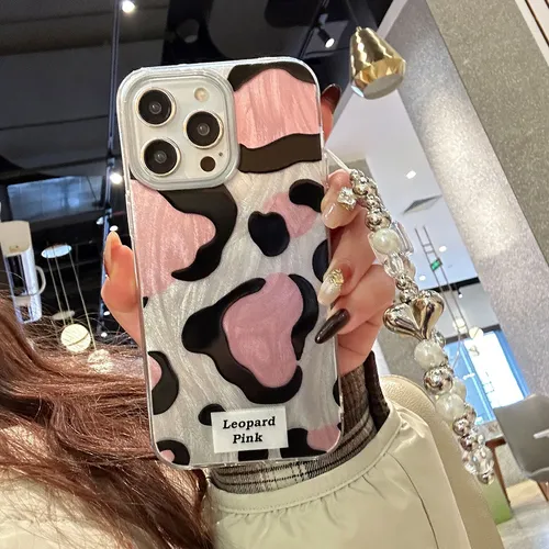 Carcasa Ins Trendy Chic Con Diseño De Leopardo Rosa Para Oppo A16 A15 A17 A1
