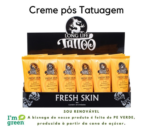 Imagem 2 de 7 de Creme Fresh Skin Para Tatuagem 40 Ml Tattoo Long Life