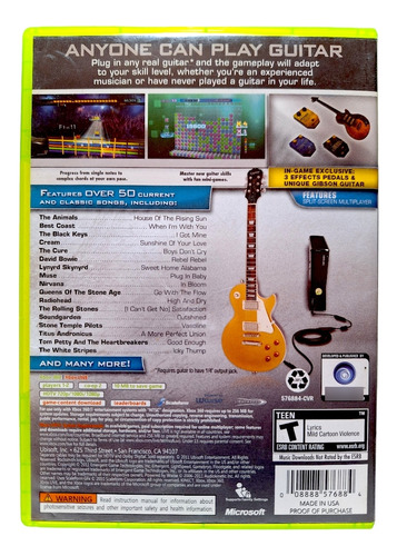 Rocksmith Authentic Guitar Games Xbox 360 (Reacondicionado)