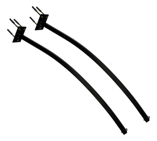 Kit 2 Suporte Braço Para Refletor Led Comum Curvado 1,20m Cor Preto