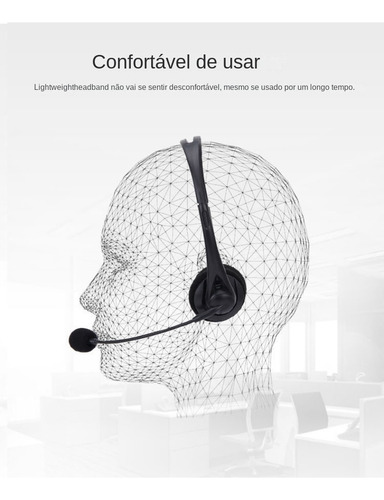 Fone De Ouvido Removíve C/ Microfone Usb Headset Call Center