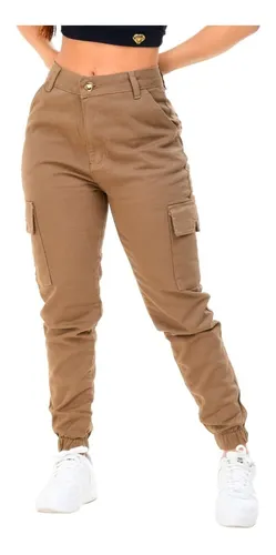 Calça marrom feminina cintura hot sale alta