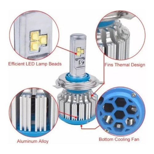 Turbo Led T1 H4 8000lm Canbus