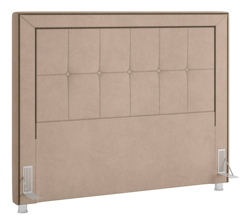 Cabeceira Cama Box Casal 140cm Paolla P02 Veludo Bege - Mpoz Cor Creme