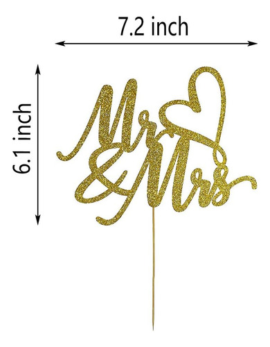 Mr And Mrs Cake Topper - Boda, Compromiso, Aniversario De Bo