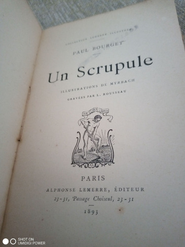 Un Scrupule Paul Bourget Ilust Myrbach  Lemerre 1893 Francés