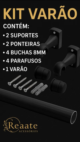 Kit Varão Completo Simples 1,5 Metros 28mm