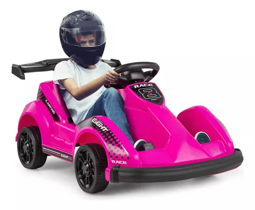 Go Kart eléctrico para niños, auto eléctrico de 6 V con control remoto,  cinturón de seguridad, arranque lento, música, vehículo eléctrico de 4  ruedas