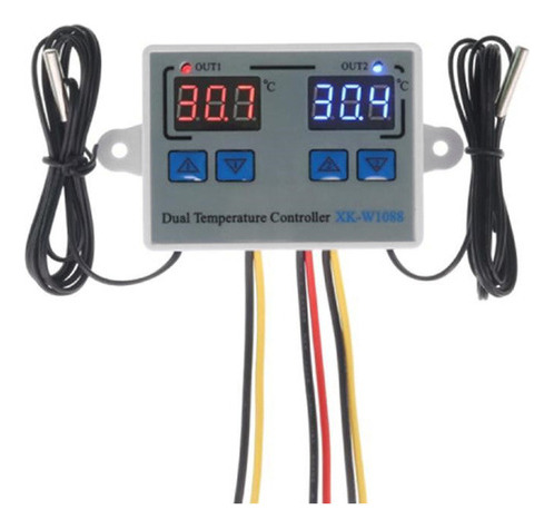 Controlador De Temperatura Duplo Digital Led Cel 110-220v