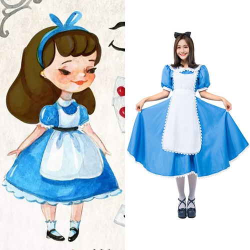 Disfraz Halloween Vestido Cosplay El Mago De Oz Alicia .